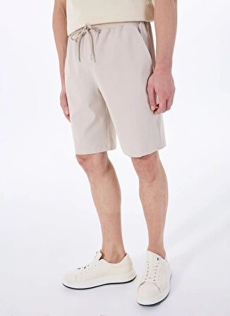 Fabrika Lastikli Bel Basic Gri Erkek Bermuda Şort F5SM-SHT 2705