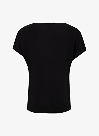 Fabrika Comfort V Yaka Payetli Siyah Kadın T-Shirt FC5SL-TST0118