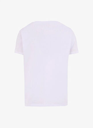 Fabrika Bisiklet Yaka Baskılı Beyaz Kadın T-Shirt F5SL-TST0473