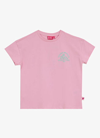 Barbie Baskılı Pembe Kız Çocuk T-Shirt BRB5SG-TST6439