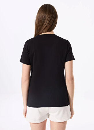 Fabrika Bisiklet Yaka Baskılı Siyah Kadın T-Shirt F5SL-TST0453