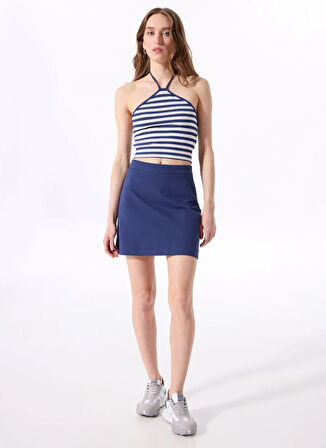 Jeep Halter Yaka Çizgili Lacivert Kadın T-Shirt J5SL-TST7063