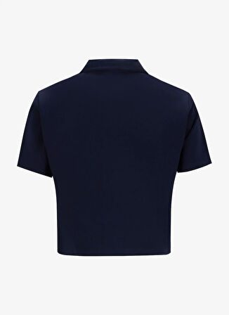 Lacivert Kadın Polo Yaka Relaxed Polo T-Shirt J5SL-TST7044