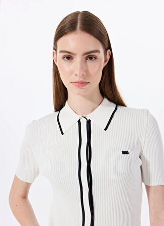 Jeep Polo Yaka Normal Düz Ekru Kazak Kadın J5SL-KZK7875