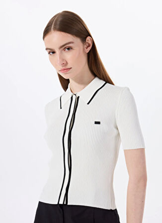 Jeep Polo Yaka Normal Düz Ekru Kazak Kadın J5SL-KZK7875