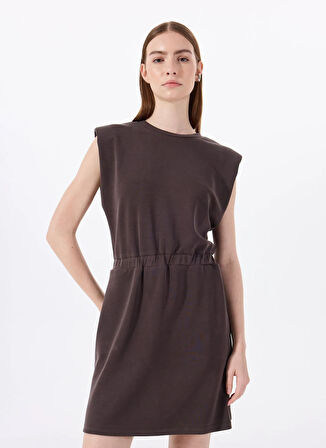 Jeep Bisiklet Yaka Düz Kahve Mini Kadın Elbise J5SL-ELB7079