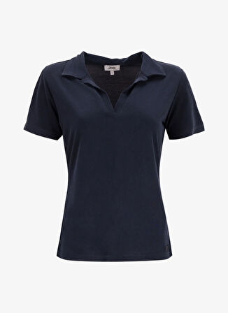 Jeep Bisiklet Yaka Düz Siyah Kadın T-Shirt J5SL-TST7056