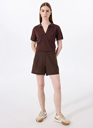 Kahve Kadın Relaxed Polo T-Shirt J5SL-TST7070