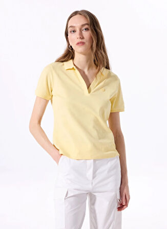 Sarı Kadın Relaxed Düz Polo T-Shirt J5SL-TST7070
