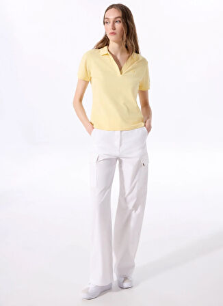 Sarı Kadın Relaxed Düz Polo T-Shirt J5SL-TST7070