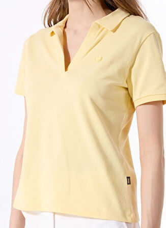 Sarı Kadın Relaxed Düz Polo T-Shirt J5SL-TST7070