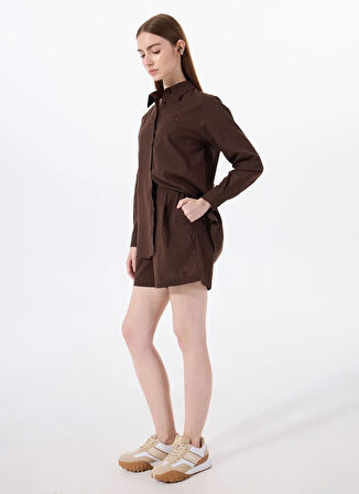 Kahve Kadın Lastikli %100 Keten Şort J5SL-SHT7109