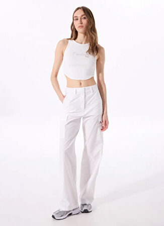 Jeep Normal Bel Bol Kesim Beyaz Kadın Pantolon J5SL-PNT7871