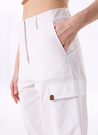 Jeep Normal Bel Bol Kesim Beyaz Kadın Pantolon J5SL-PNT7871