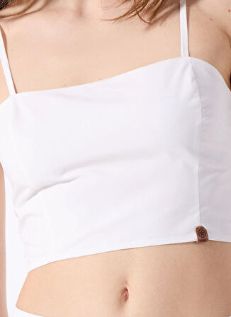 Jeep Kare Yaka Düz Beyaz Kadın Bluz J5SL-BLZ7870