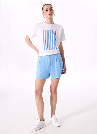 Mavi Kadın Rahat %100 Keten Şort FC5SL-SHT0081