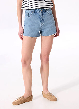 Fabrika Normal Bel Basic Açık İndigo Kadın Denim Şort F5SL-SHT0338