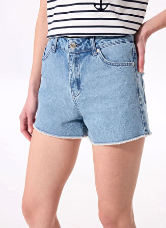 Fabrika Normal Bel Basic Açık İndigo Kadın Denim Şort F5SL-SHT0338