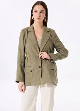 Haki Kadın Normal Çizgili Ceket FC5SL-CKT0084