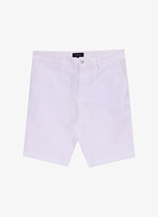 Fabrika Normal Bel Basic Beyaz Erkek Bermuda Şort F5SM-SHT 2021