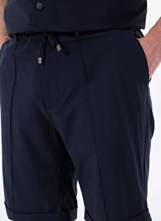 Fabrika Bağlamalı Bel Basic Lacivert Erkek Bermuda Şort F5SM-SHT 2470