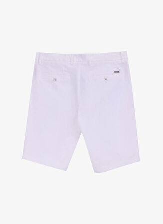 Fabrika Normal Bel Basic Beyaz Erkek Bermuda Şort F5SM-SHT 2021