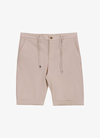 Fabrika Normal Bel Basic Bej Erkek Bermuda Şort F5SM-SHT 2771