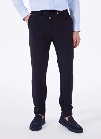 Fabrika Bağlamalı Bel Duble Paça Lacivert Erkek Chino Pantolon F5SM-PNT 2744