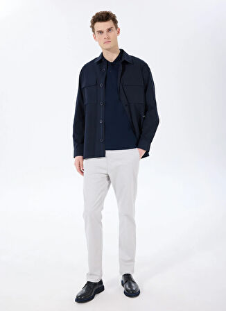 Fabrika Basic Gömlek Yaka Düz Lacivert Erkek Gömlek F5SM-GML 2743