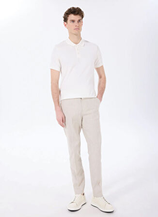 Bej Erkek Basic Çizgili Chino Pantolon F5SM-PNT 2303
