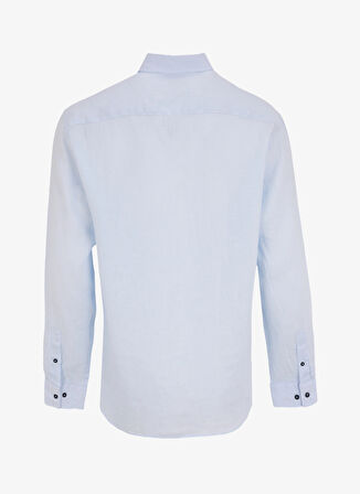 Fabrika Comfort Regular Fit Düğmeli Yaka Düz Mavi Erkek Gömlek FC5SM-GML 2542