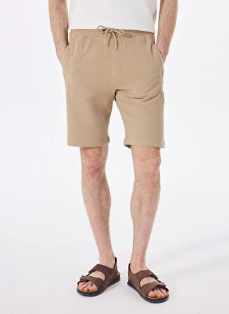 Discovery Expedition D5SM-SHT3755 Deve Tüyü Lastikli Bel Relaxed Düz Erkek Şort