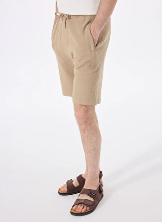 Discovery Expedition D5SM-SHT3755 Deve Tüyü Lastikli Bel Relaxed Düz Erkek Şort