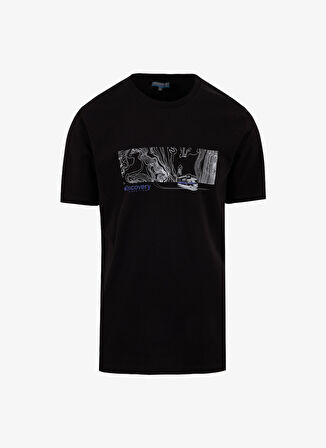 D5SM-TST3750 Siyah Bisiklet Yaka Relaxed Fit Baskılı T-Shirt