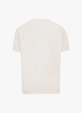 D5SM-TST3988 Ekru Bisiklet Yaka Relaxed Baskılı Erkek T-Shirt