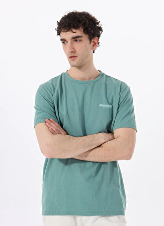 Discovery Expedition D5SM-TST3883 Açık Haki Bisiklet Yaka Relaxed Düz Erkek T-Shirt