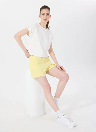 Discovery Expedition D5SL-SHT3516 Sarı Lastikli Bel Relaxed Düz Kadın Şort