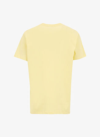 D5SL-TST3521 Sarı Bisiklet Yaka Relaxed Baskılı Kadın T-Shirt