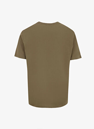 D5SM-TST3747 Haki Bisiklet Yaka Relaxed Baskılı Erkek T-Shirt