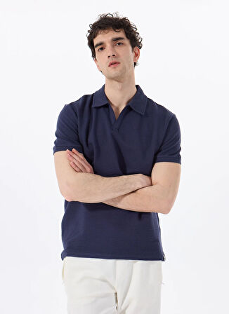 Discovery Expedition D5SM-TST3807 Lacivert Relaxed Düz Erkek Polo T-Shirt