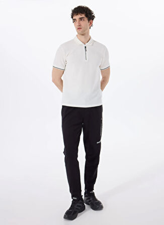 Discovery Expedition D5SM-TST3718 Beyaz Relaxed Düz Erkek Polo T-Shirt