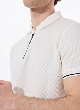 Discovery Expedition D5SM-TST3718 Beyaz Relaxed Düz Erkek Polo T-Shirt