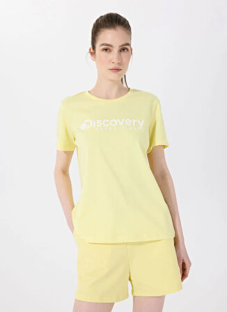 Discovery Expedition D4SL-TST3053 Sarı Bisiklet Yaka Standart Düz Kadın T-Shirt