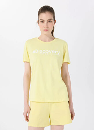 Discovery Expedition D4SL-TST3053 Sarı Bisiklet Yaka Standart Düz Kadın T-Shirt
