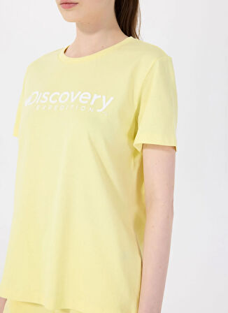 Discovery Expedition D4SL-TST3053 Sarı Bisiklet Yaka Standart Düz Kadın T-Shirt