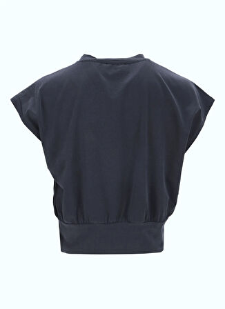 Discovery Expedition D5SL-TST3509 Antrasit Bisiklet Yaka Relaxed Düz Kadın T-Shirt