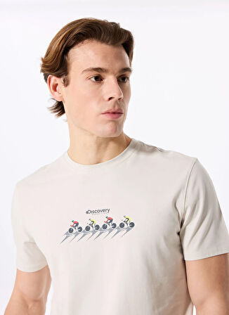 D5SM-TST3700 Taş Bisiklet Yaka Relaxed Baskılı Erkek T-Shirt