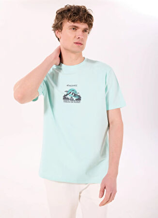 Discovery Expedition D5SM-TST3709 Mint Bisiklet Yaka Relaxed Baskılı Erkek T-Shirt