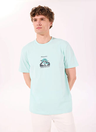 Discovery Expedition D5SM-TST3709 Mint Bisiklet Yaka Relaxed Baskılı Erkek T-Shirt