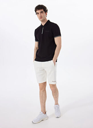 Discovery Expedition D5SM-TST3718 Siyah Relaxed Düz Erkek Polo T-Shirt